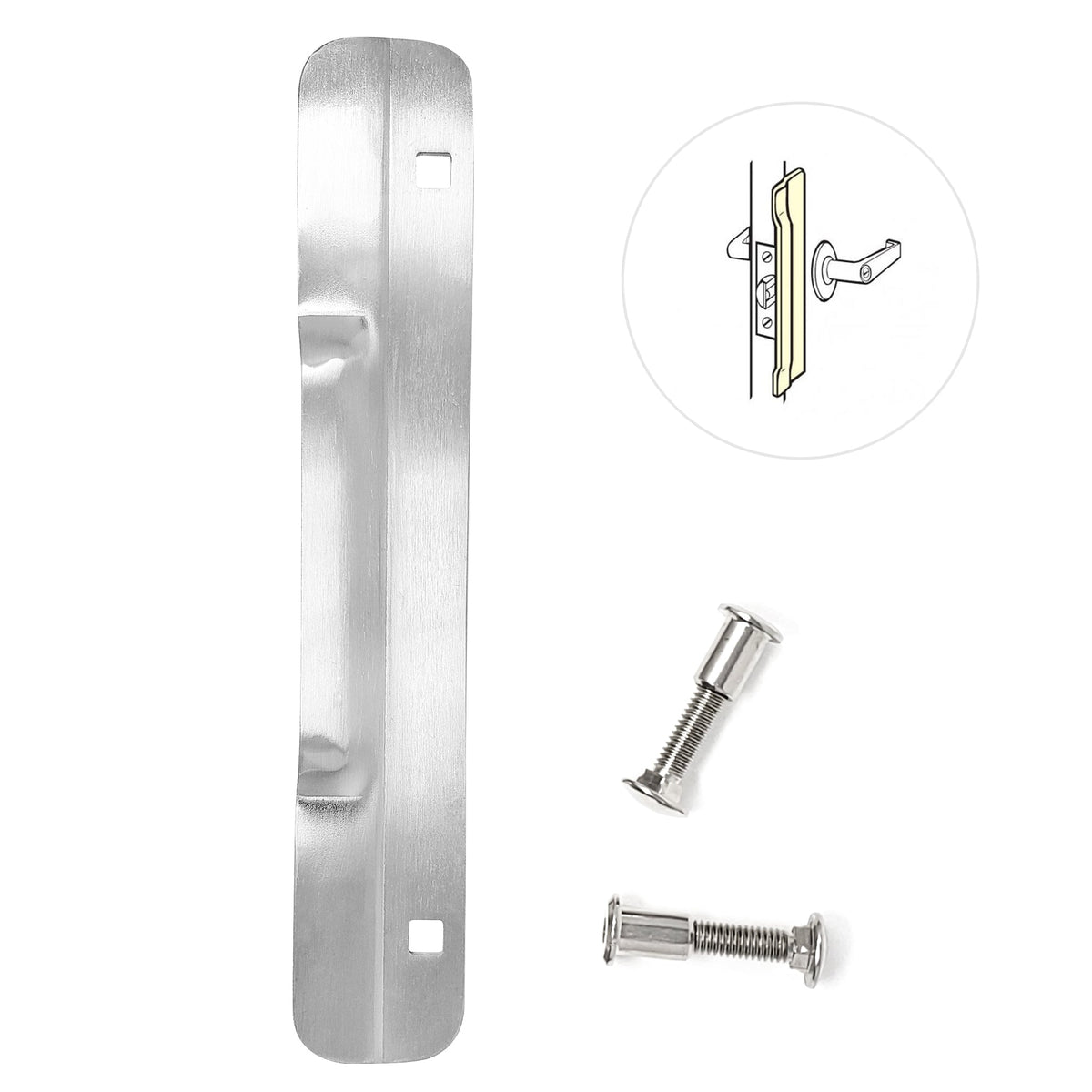 LATCHPROTECTOR LP230 latch guard, 1-3/4 x 10 in, zinc plated finish, front view