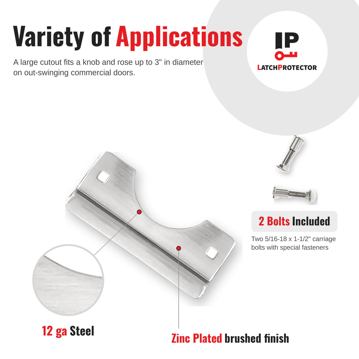 LATCHPROTECTOR LP255 variety of applications infographic with compatible locks