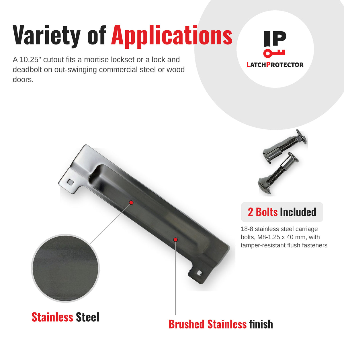 LATCHPROTECTOR LP315 variety of applications infographic with compatible locks
