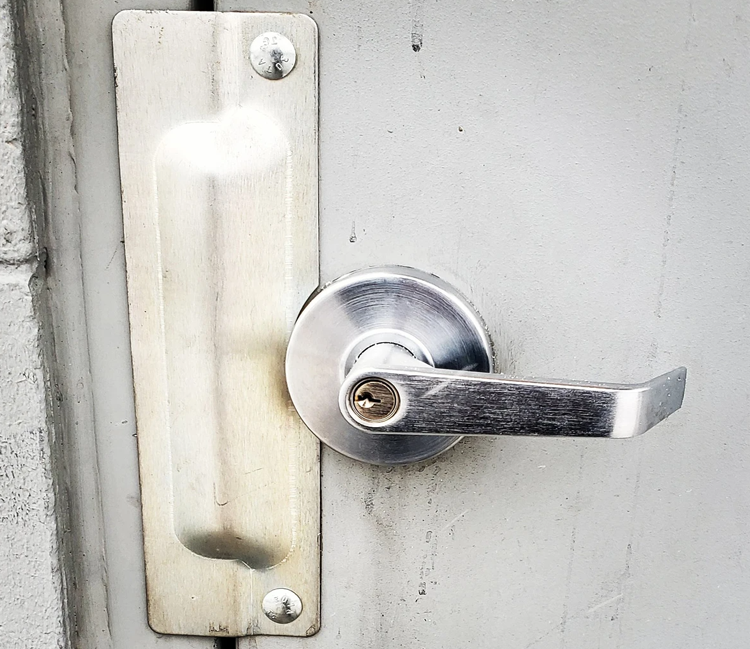 Installing a good quality keyed lockset or a high tech access control system is a good start to securing your door, but you know you need to install a latch guard steel plate to protect the latch area on any outward swinging door. | LatchProtector